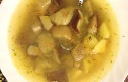 Рецепты супов из белых грибов с картофелем